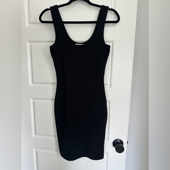 Dex Black Bodycon Mini Dress Scoop Neck Sleeveless - Picture 1 of 3